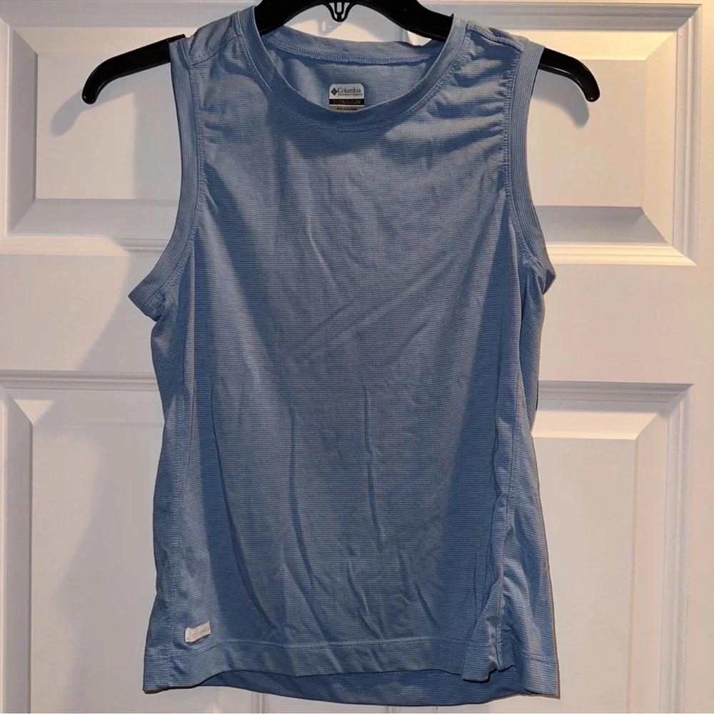 Columbia Titanium Blue Fitted Muscle Tee Sleeveless Size Small